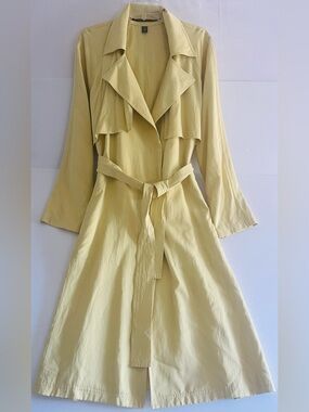 Isda & Co. Silk Blend Trench Coat in Butter Yellow | Minimalist Luxury